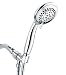 Handheld Shower Head, Wassern High Pressure 6setting 67Jets Rainfull Massage Spa Flexible Extra Long 80'' Stainless Steel Hose Angle Adjustable Bracket 4'' Chrome