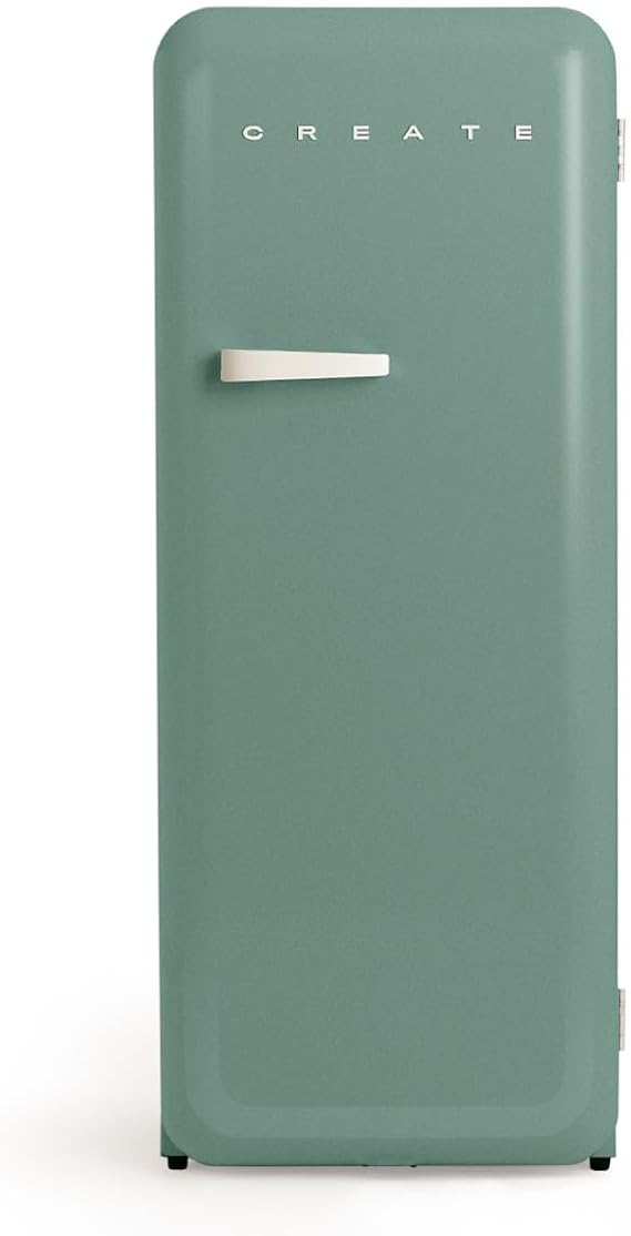 CREATE Retro Fridge 150 Off White/Sage Fridge Green Off White with