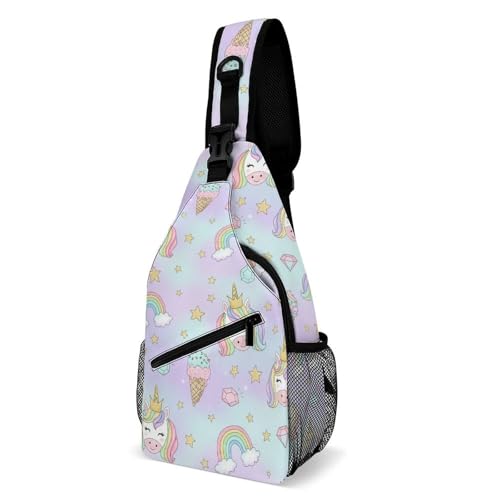 Sac de poitrine léger licornes mignonnes pour stopper l'encombrement en voyage