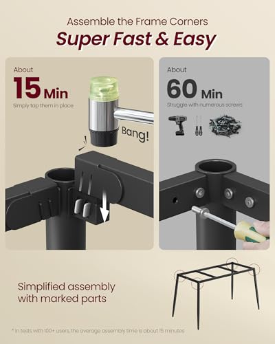 image for Vasagle Dining Table, Dining Room Table For 4-6 People, Modern Farmhou