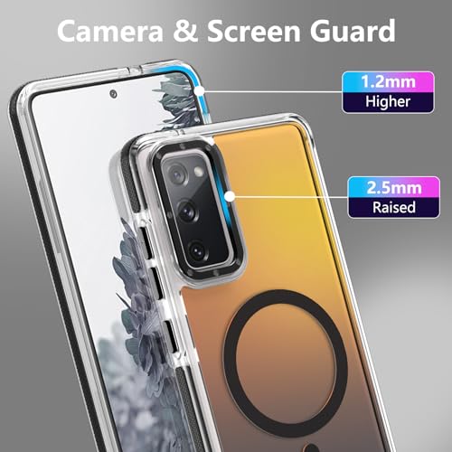 Image of Magnetic Case for Samsung Galaxy S20 FE 5G [Compatible with Magsafe] [Cute Fashion Fluorescent Design] [1 Screen Protector] Slim Translucent Matte Case for Galaxy S20 FE 5G 6.5 inch, Black