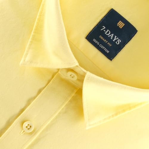 Image of 7-DAYS Men's 100% Cotton Full Sleeve Shirt for Men | Premium Plain Shirt | Tailored Fit (Between Slim & Regular) | Stylish Office & Casual Wear | with Pocket