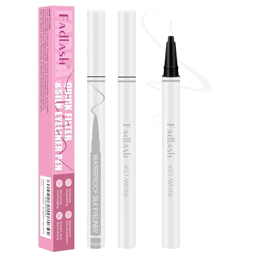 FADLASH Waterproof Eyeliner Liquid White Ink Matte Eye Liner Smooth & Dry Quickly Eye Pen Smudge-Proof Long-Lasting Natural Look Not Prone Highly Pigmented Vegan (0.6 ml)