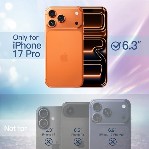 Image of JETech Glitter Case for iPhone 17 Pro, Orange | Cover Sparkly Glitter Design, Shockproof Protection, Clear Back, Stylish Look