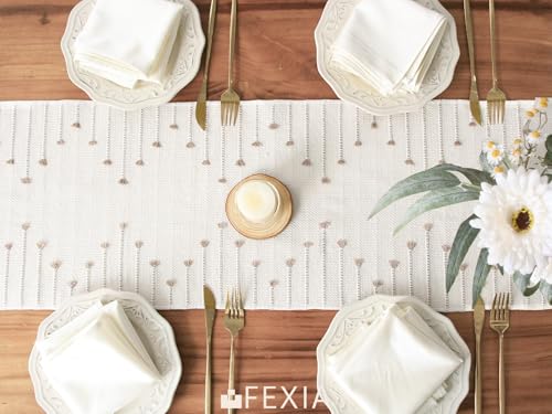 FEXIA Boho Table Runner with Tassels 72 Inches Long for Home Decor Room Decor Farmhouse Rustic Macrame Table Runners for Dining Bedroom Bridal Shower(12x72 Inches) by FEXIA - Image 6