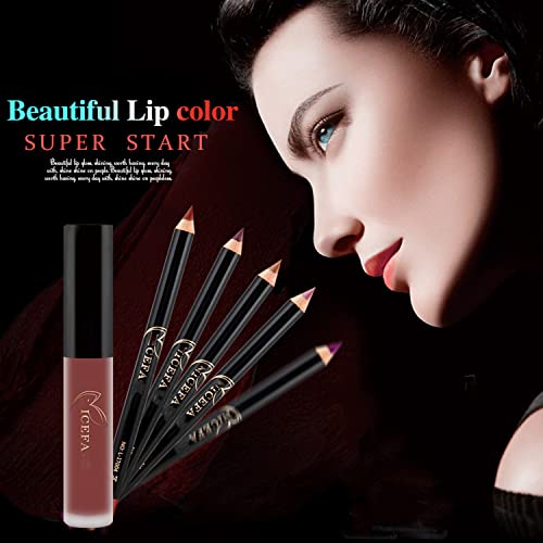 Maepeor Matte Lipstick And Lipliner Set 2Pcs Non-Stick Cup Velvety Liquid Lipgloss Set Waterproof And Long Lasting Liquid Lipstick Set For Women And Girls (2Pcs Set, Fwtish) #TOP6