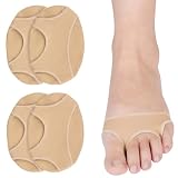 2 Paia Cuscinetti Metatarsali Donna e Uomo, Solette Gel per Metatarsalgia e Neuroma di Morton, Cuscinetto Avampiede Traspirante a 3 Fori per Tacchi e Scarpe, Color Carne, Taglia L