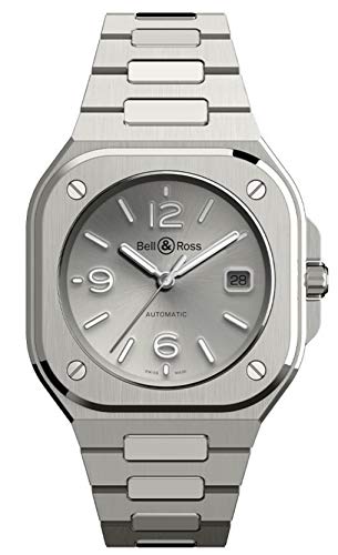 Bell and Ross BR 05 �����V���o�[�_�C���� �����Y�r���v BR05A-GR-ST/SST, �V���o�[, �u���X���b�g