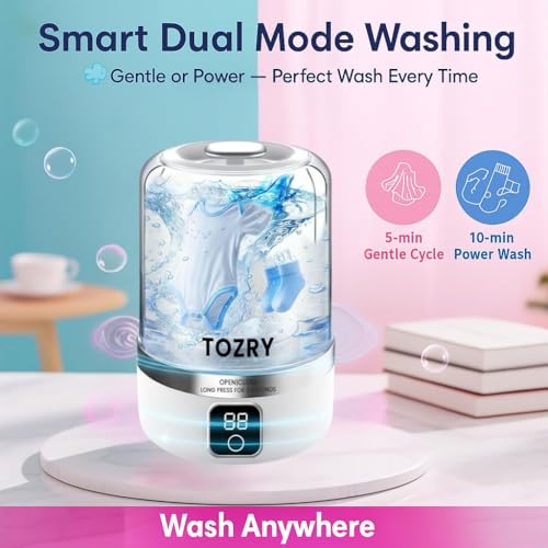 Image of Mini Washing Machine Portable, Deep Cleaning for Baby Clothes, Underwear, Socks, Travels and Small Laundry, Laundry Washer for Apartments, Dorms, RVs & Small Spaces, Compact Underwear washer