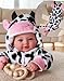 BABESIDE Baby Doll Girl - 17-Inch Soft Body Realistic Baby Doll with Blue Eyes and Cow Outfit Real Life Baby Dolls for 3 4 5 6 7 8 9 Years Girl Birthday Gifts, Pretend Play, Christmas & Collection