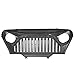 Hooke Road Wrangler TJ Grill Cover Front Vader Grille w/Mesh Inserts Compatible with Jeep Wrangler TJ LJ 1997-2006 (Angry Bird Matte Black)