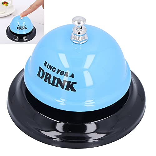 Restaurant, Classic Bell‑Shaped Design Call Bell Stainless Steel Non-Slip Base For Customer Service Counters Cleaners Or Household Use For Dinner School(Blue) #TOP5