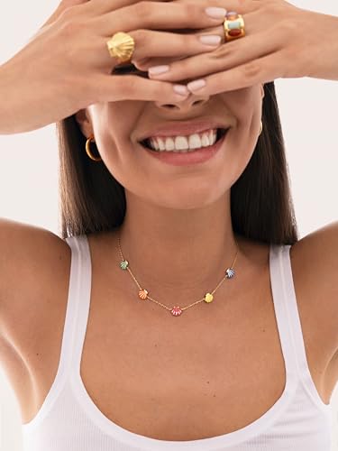 Miniatura 4 de SINGULARU Collar Mujer Conchas Enamel Baño Oro