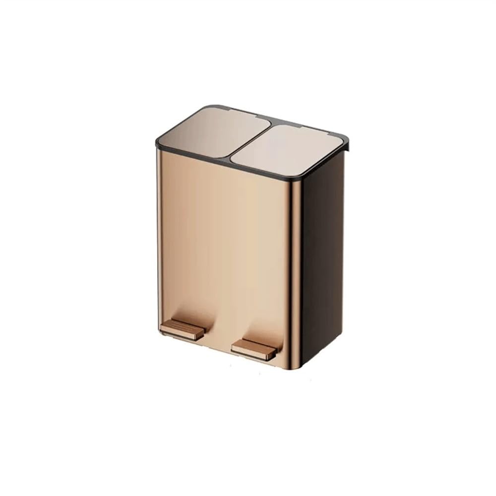 Papelera Bote De Basura Clasificado Cocina Sala Estar Oficina bote de basura(Gold,24l)