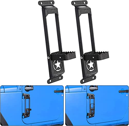 Image of Nilight Door Hinge Steps - Metal Foldable Foot Pegs Exterior Car Accessories for 2007-2017 Jeep Wrangler JK JKU & 2018-2020 Jeep Wrangler JL JKU - Pack of 2