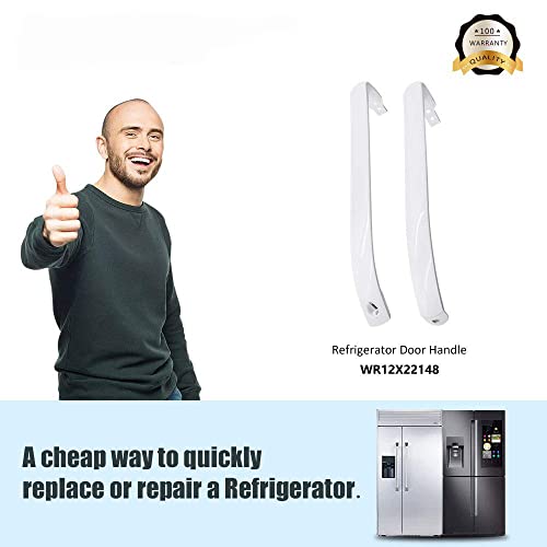 Romalon B-WR12X22148 Refrigerator Door Handle Set Fit For Ge Refrigerator Freezer Door Handle Replacement Replace Wr12X20141 thumb #6
