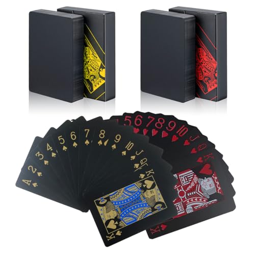 MageJoy 2 Decks Playing Cards with Gift Box – Cartas Poker Deluxe con Jumbo Index y Marcas Angulares