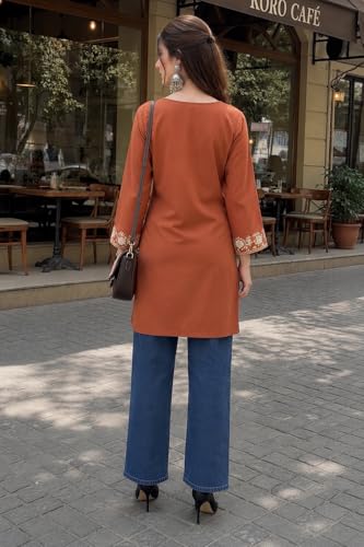 Image of ANNI Designer Cotton Short Kurti for Women | Stylish Kurti | Short Kurti Top | Casual Kurta for Women | Comfortable Cotton Kurtis for Womens