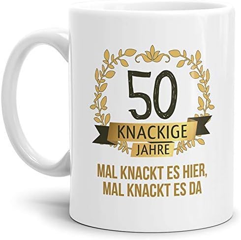 Tassendruck Geburtstags-Tasse Knackige 50" Geburtstags-Geschenk Zum 50. Geburtstag/Geschenkidee/Scherzartikel/Lustig/Witzig/Spaß/Fun/Mug/Cup/Beste Qualität - 25 Jahre Erfahrung