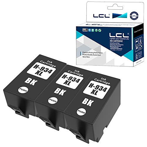 LCL Cartucho de Tinta Compatible 934XL 934XLBK (3 Negro) Reemplazo para HP Officejet Pro 6830 6230 6815 6835 6812 6820 6220 6836 6220 6800 6822 6825 Printers
