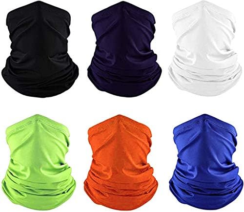 Dapaser 6 Pack Neck Gaiter Face Mask Men Cooling, Bandanas Scarfs Balaclava Face Cover for Men Women