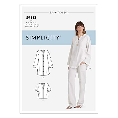 SIMPLICITY Sewing Pattern S9113 Misses' Tunic, Top & Pull On Pants, Various, U5 (16-18-20-22-24) Cover