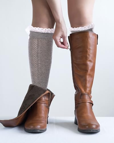 Image of Syhood Long Button Boot Socks with Lace