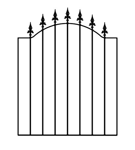 Warwick Garden Gates 920-980mm GAP X 1076mm High Spear Top Galvanised Wrought Iron metal swing gate WASC