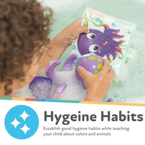 Image of Nuby Bath Fun Time Book with Water-Proof Pages and Surprise Squeaker, Early Education, 0 M+ (Prints May Vary)