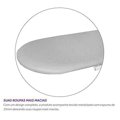 Tabua Mesa Passar Roupa Portátil Dobrável Cama C/Porta Ferro Cor:Branco
