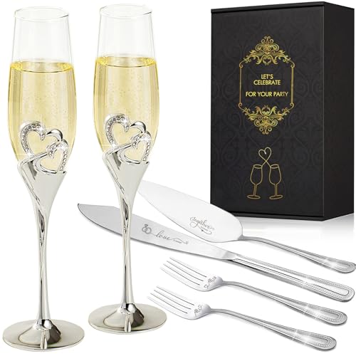 VARLKA Knife, Server & Flutes Set