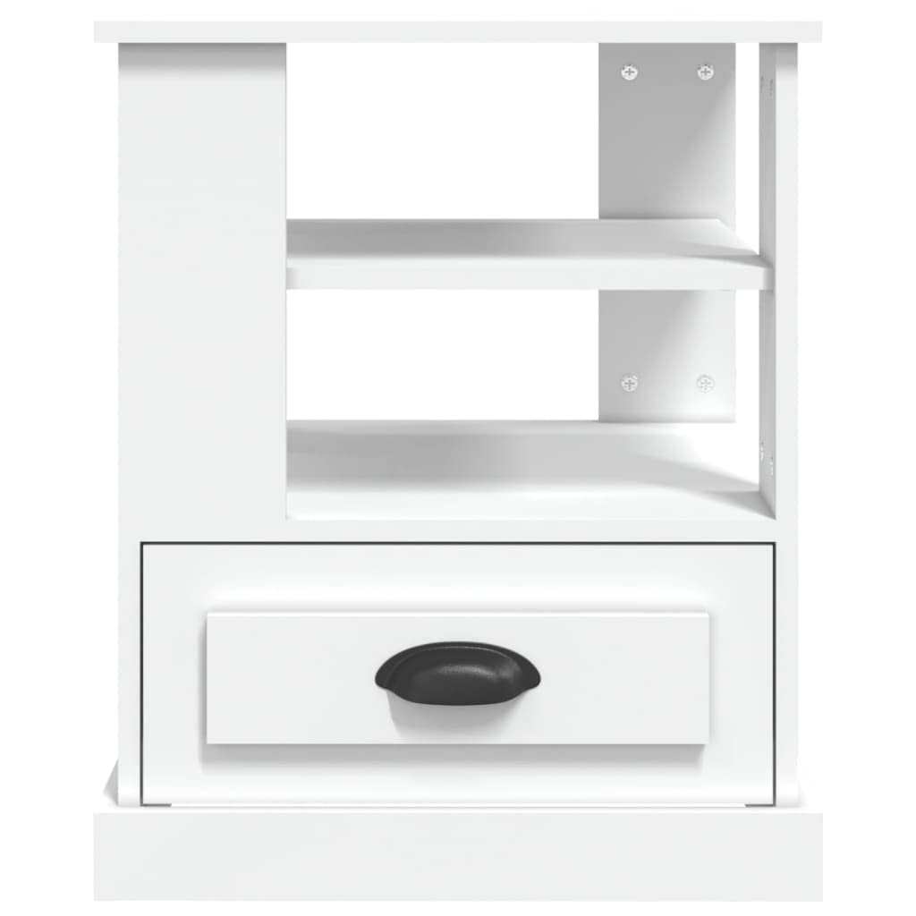 vidaXL Table d'appoint Blanc 50x50x60 cm Bois d’ingénierie