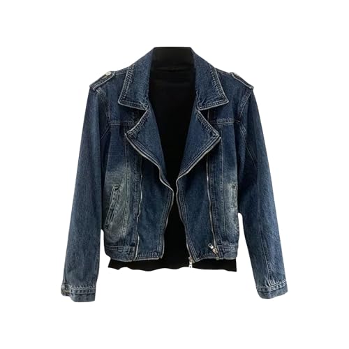 amaon essetial Fashion Jean Jacket For Men Motorcycle Cropped Denim