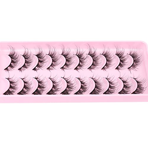 False Eyelashes Natural Fox Eye Lashes Fluffy Wispy Mink Lashes Cat Eye Fake Eyelashes Comfortable Reusable 10 Pairs Lash Pack By Eydevro #TOP6