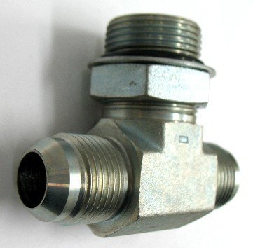 AF C5715-10-10-12 - 5/8 Male JIC (7/8''-14 Threads) x 3/4 Male O-Ring Boss (1-1/16''-12 Threads) - Straight Thread O-Ring Boss Branch Tee