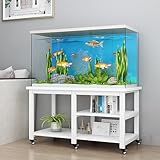 Soporte para pecera rodante resistente para acuario, 250 kg, diseño moderno para salas de estar, dormitorios, oficina en casa (blanco, 90 x 45 cm, 35.4 x 17.7 pulgadas)