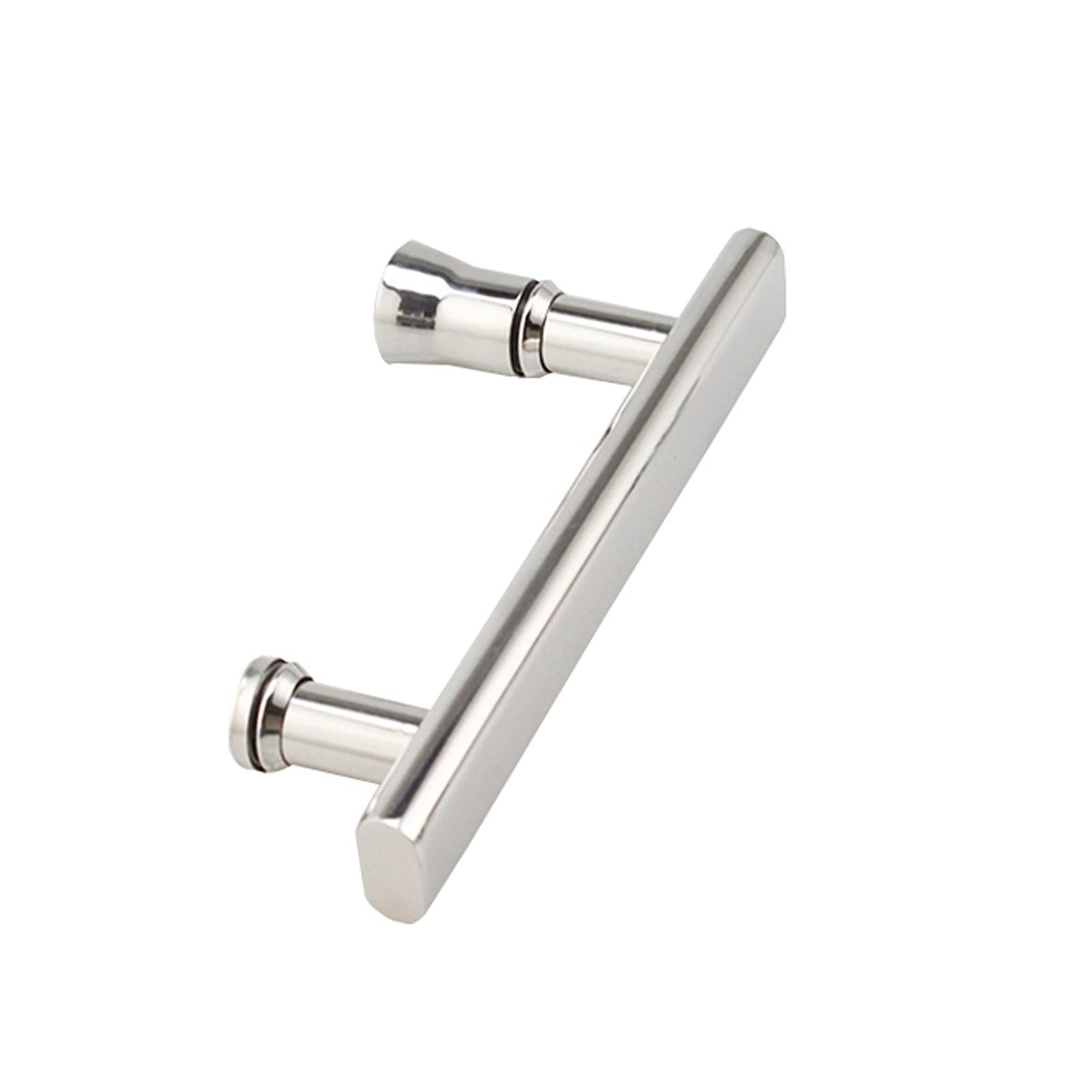 BHGFYXBS Bathroom Door Handle For Glass Door,304 Stainless Steel Polished Chrome Finish Single-Sided Glass Door Pull Handle,Chrome-400Mm,Chrome-400mm