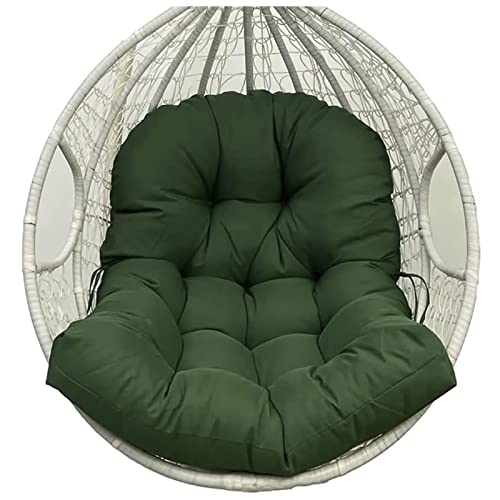 BWCKMTSC Cojín de Repuesto para Silla de Huevo, Color Verde Oscuro, para Interiores y Exteriores, Lavable, Grueso, para Colgar Cesta, Hamaca, Silla, Cojines de Respaldo Suave para jardín, oficinas,