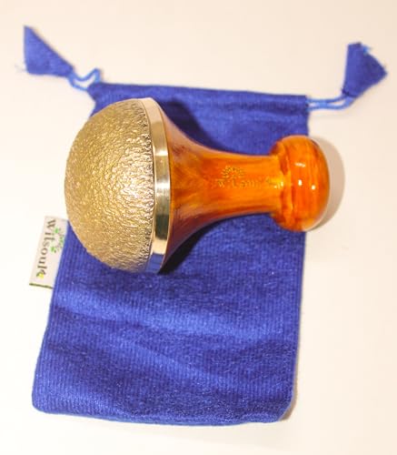 WITSOUL Kansa Bronze Vatki with Handle, Natural Cup, Ayurvedic Detox Foot Massager, Relaxation and Deep Cleaning Ancient Indian Technique Massager (Natural Brown (Set of 1)