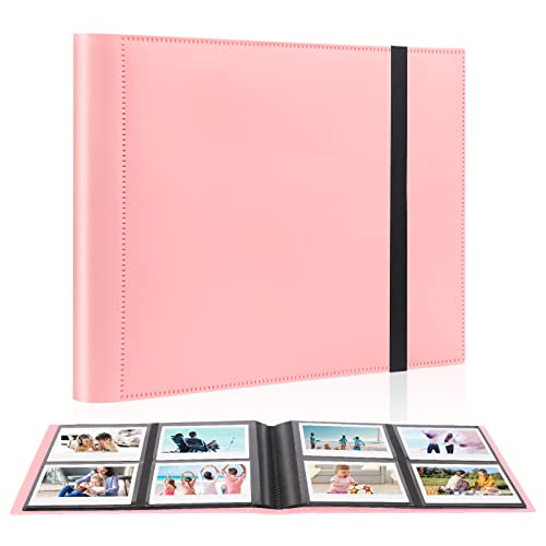 160 Taschen Fotoalbum für Fujifilm Instax Wide 300, Polaroid 600 i-Type 3,5x4,5 Zoll Filmalbum, kompatibel mit Polaroid Now OneStep2 OneStep+ Sofortbildkamera, POP Lab Print Kamera (Pink) ) Cover