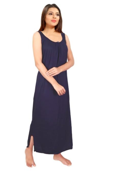 Image of Women's Sleeveless Maxi Night Dress, Spaghetti Strap Nighty, Comfortable Sleepwear Pack of 2