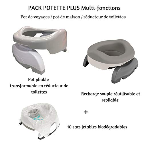 POTETTE PLUS Multifunctionele potjesset – reistpot, toiletverkleining, huisstop dankzij zachte navulling en 10 wegwerp… - Afbeelding 3