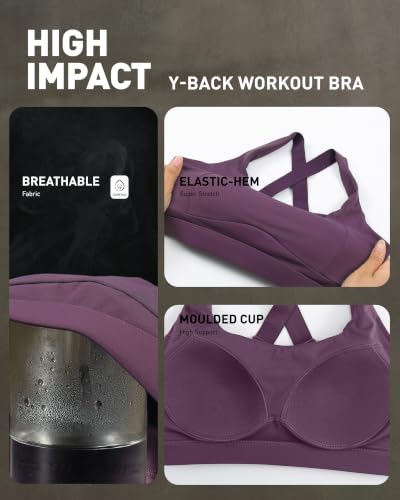 Image of RUNNING GIRL High Impact Sports Bras for Women, Adjustable Straps Bra High Support Workout Bra with Sewn in Pads
