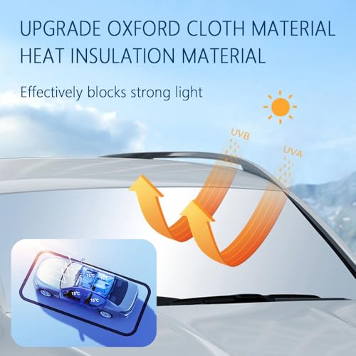 Image of Car Windshield Sun Shade Compatible with Toyota 4Runner 2010-2025,Oxford Cloth Sun Shade for Car Windshield with Foldable Design,Essential Windshields Cover Suns Shades with Storage Bag