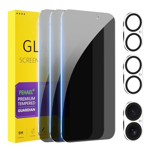 PEHAEL iPhone 16 Privacy Screen & Camera Protector, 9H, 6.1''