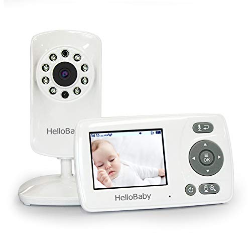 HelloBaby 2.4G HZ Digital Wireless Video Baby Monitor with Camera and Vedio, VOX Mode, Two-Way Audio,Lullabies,Support Multi Cameras, Feeding Alarm