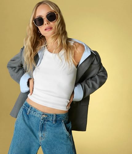 Quay - Jezabell Womens Sunglasses, Polarized Round Lenses with UV Protection, Oversized Sunglasses, Gold3