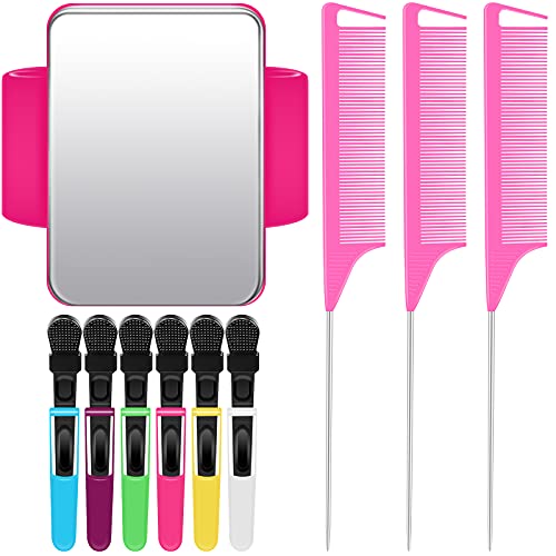 Geiserailie 10 Pcs Magnetic Gel Wrist Styling Tool Set,Rose Red Wrist Strap
