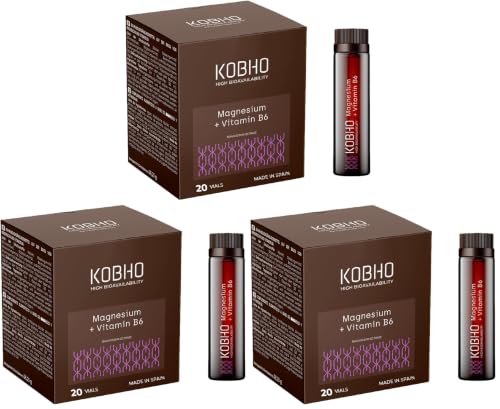 Citrato de Magnesio con Vitamina B6 de Máxima Absorción, 20 Viales (Paquete de 3)