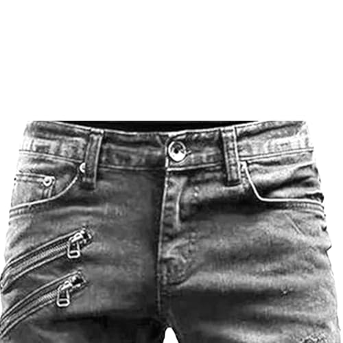 Men's Slim Fit Stretch Jeans Fashion Straight Leg Flex Waist Cargo Denim Pants Ripped Skinny Comfort Feet Pants2